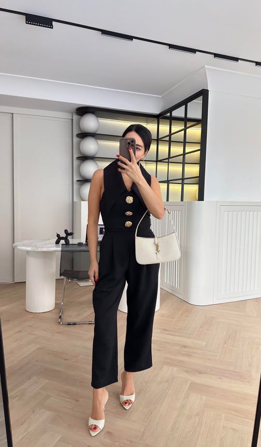 Cordset CARLA - Completo gilet con bottoni dorati e pantalone