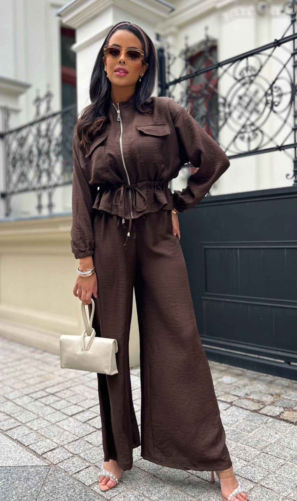 Cordset FEDE - Completo giacca corta con zip e pantalone