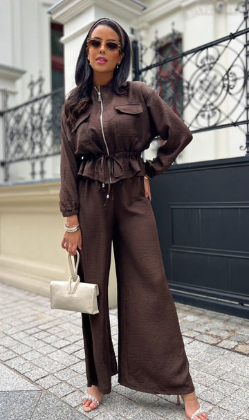 Cordset FEDE - Completo giacca corta con zip e pantalone