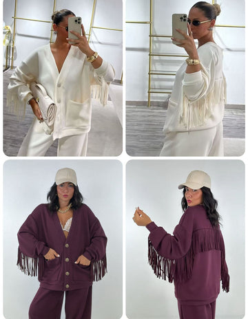 Tuta LAVINIA - Completo felpa con frange e pantalone