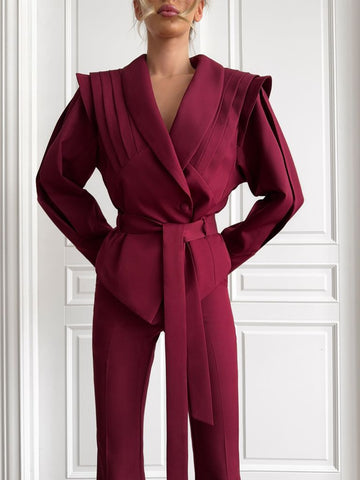 Tailleur FRANCY - Completo giacca con cintura e pantalone