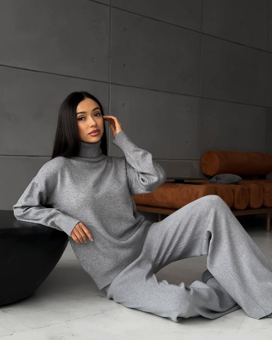 Tuta HULYA - Completo blusa, collo alto con pantalone Palazzo