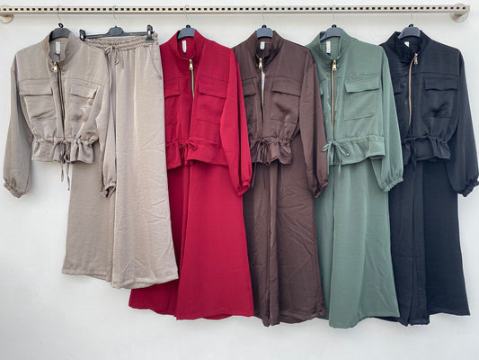 Cordset FEDE - Completo giacca corta con zip e pantalone