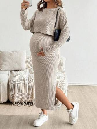 Cordset PAMELA - Completo maglioncino e abitino  a costina