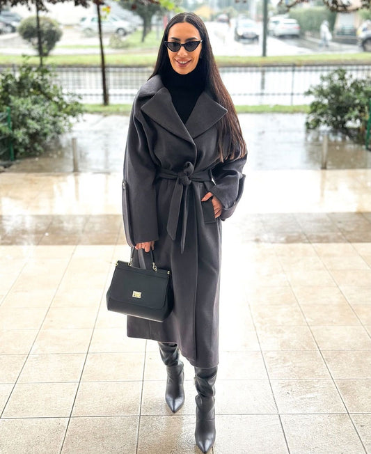 Cappotto JOLLY - Cappotto lungo con cintura in vita