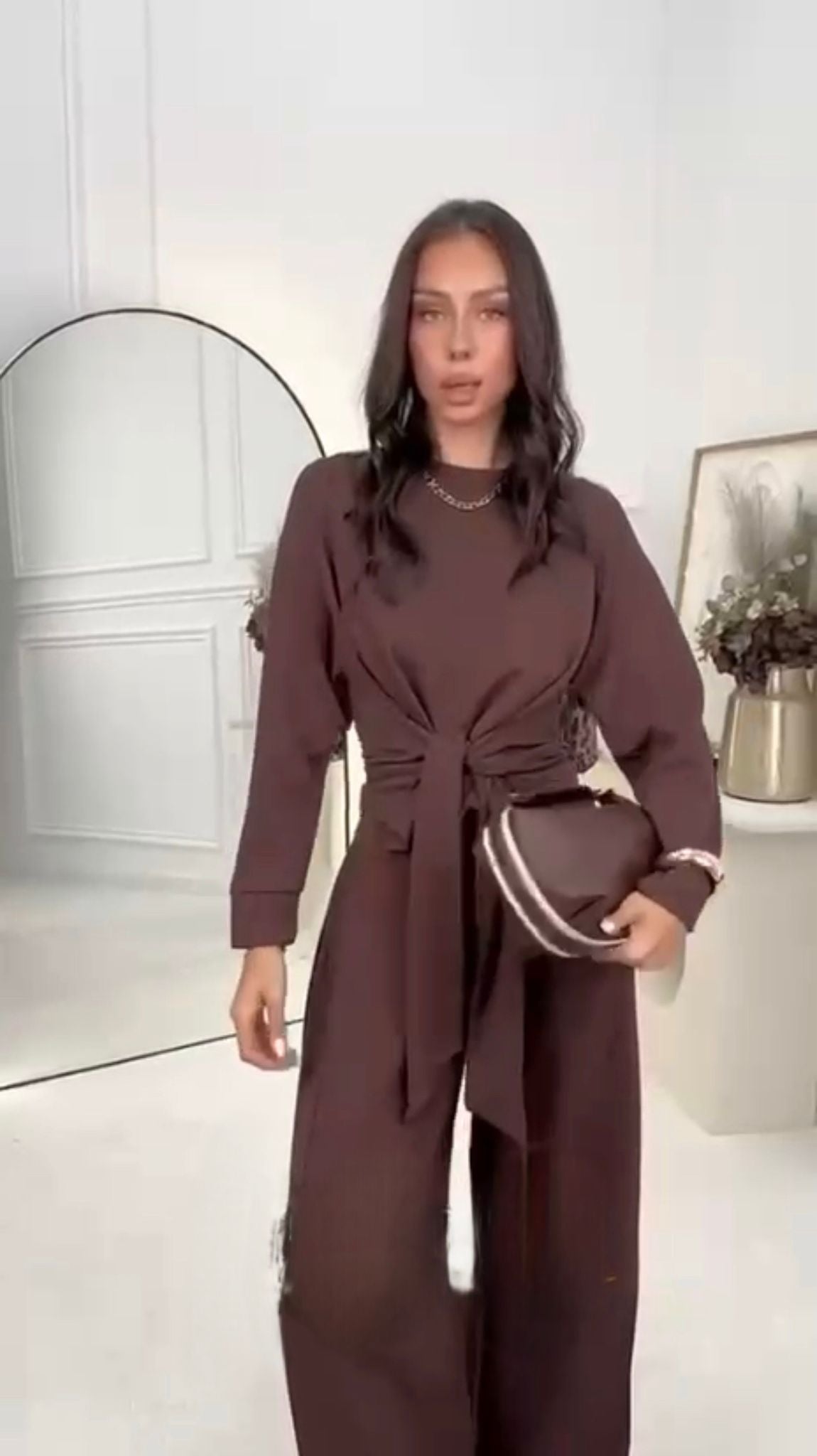 TUTA NODE - COMPLETO FELPA CON PARTCOLARITA' NODO IN VITA E PANTALONE