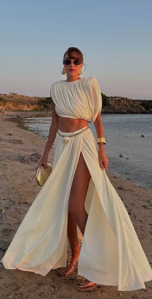 Cordset GRACIA - Completo top e gonna con spacco